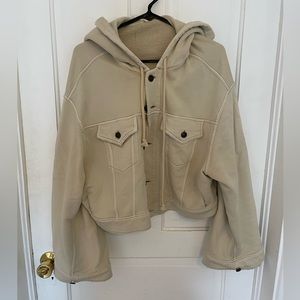 Free people large sleeve cropped sweater